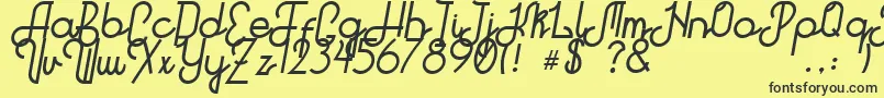 Hitchhiker Font – Black Fonts on Yellow Background