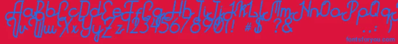 Czcionka Hitchhiker – niebieskie czcionki na czerwonym tle
