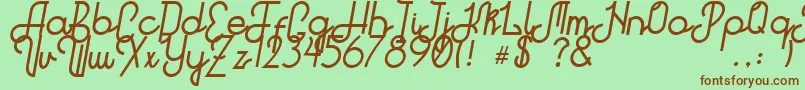 Czcionka Hitchhiker – brązowe czcionki na zielonym tle