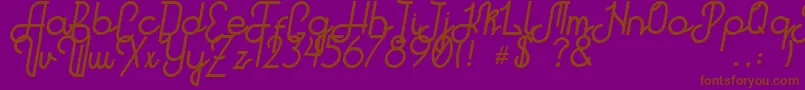 Czcionka Hitchhiker – brązowe czcionki na fioletowym tle