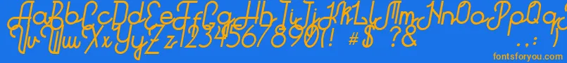 Hitchhiker Font – Orange Fonts on Blue Background