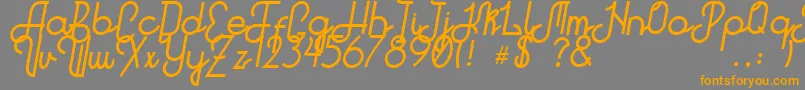 Hitchhiker Font – Orange Fonts on Gray Background