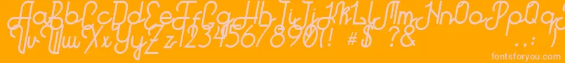 Hitchhiker-fontti – vaaleanpunaiset fontit oranssilla taustalla