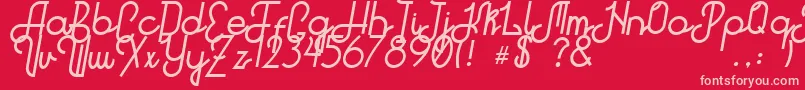 Hitchhiker Font – Pink Fonts on Red Background