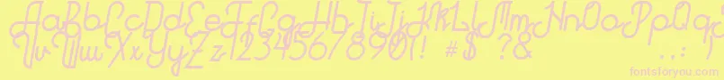 Hitchhiker Font – Pink Fonts on Yellow Background