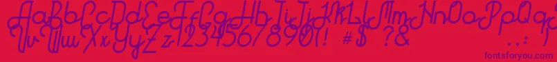 Hitchhiker Font – Purple Fonts on Red Background