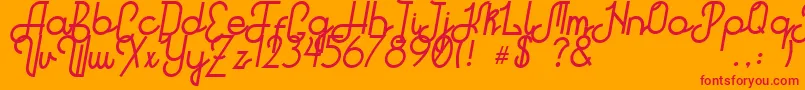 Hitchhiker Font – Red Fonts on Orange Background