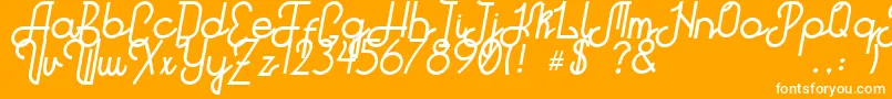 Hitchhiker Font – White Fonts on Orange Background