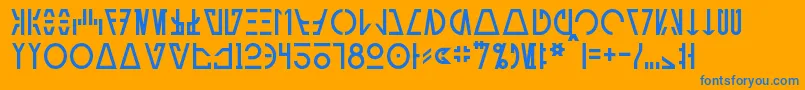 フォントAurebeshCantina – オレンジの背景に青い文字