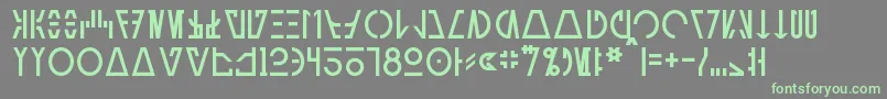 AurebeshCantina-fontti – vihreät fontit harmaalla taustalla