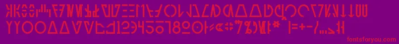 AurebeshCantina-fontti – punaiset fontit violetilla taustalla