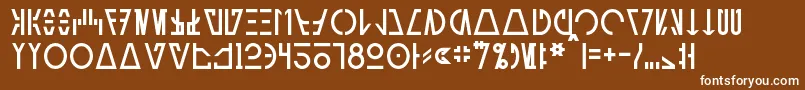 Czcionka AurebeshCantina – białe czcionki na brązowym tle
