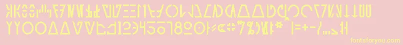 AurebeshCantina Font – Yellow Fonts on Pink Background