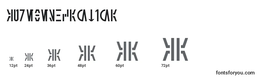 AurebeshCantina Font Sizes