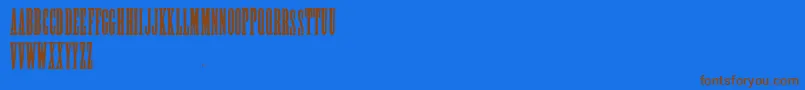 Posterslabcaps Font – Brown Fonts on Blue Background