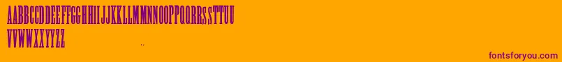 Posterslabcaps Font – Purple Fonts on Orange Background