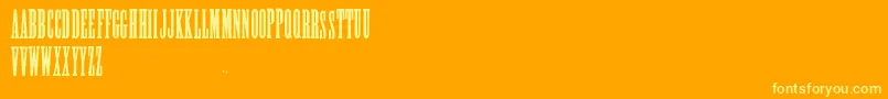Posterslabcaps Font – Yellow Fonts on Orange Background