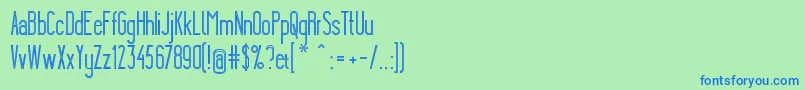Więcej informacji o czcionce YgraineSkeleton Czcionka YgraineSkeleton – niebieskie czcionki na zielonym tle