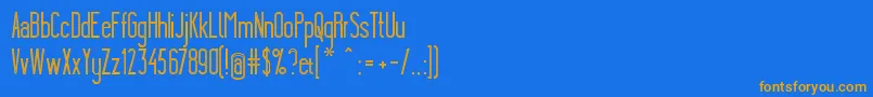 YgraineSkeleton-Schriftart – Orangefarbene Schriften auf blauem Hintergrund