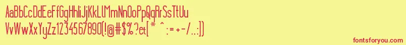 YgraineSkeleton Font – Red Fonts on Yellow Background