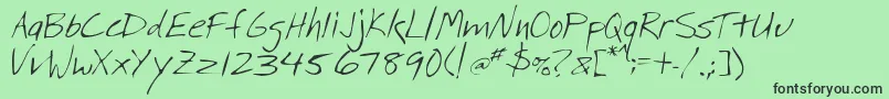 StansHand Font – Black Fonts on Green Background