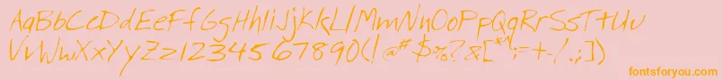 StansHand Font – Orange Fonts on Pink Background