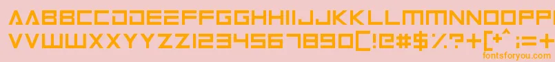 Android101 Font – Orange Fonts on Pink Background