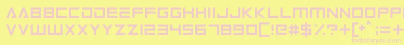 Android101 Font – Pink Fonts on Yellow Background