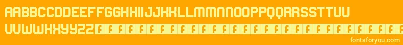 HighSchool-Schriftart – Gelbe Schriften auf orangefarbenem Hintergrund