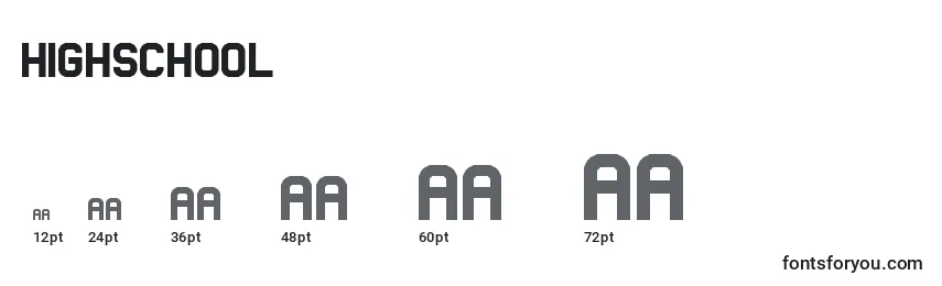 HighSchool Font Sizes