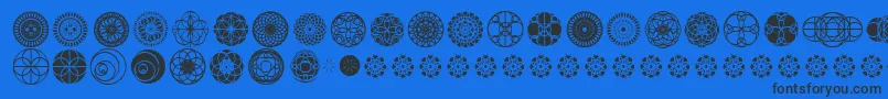 KaleidoscopicVision-fontti – mustat fontit sinisellä taustalla