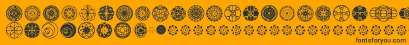 KaleidoscopicVision-Schriftart – Schwarze Schriften auf orangefarbenem Hintergrund