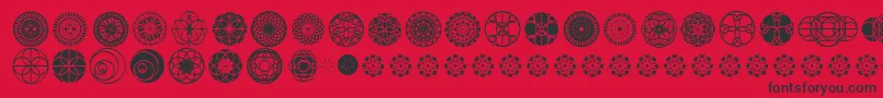 KaleidoscopicVision Font – Black Fonts on Red Background