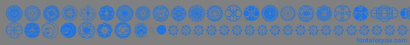 KaleidoscopicVision Font – Blue Fonts on Gray Background