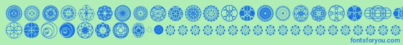 Шрифт KaleidoscopicVision – синие шрифты на зелёном фоне