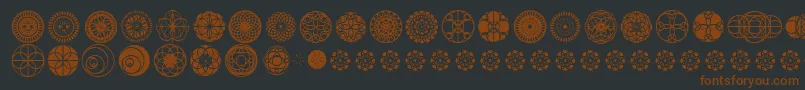 Weitere Informationen zur KaleidoscopicVision-Schriftart KaleidoscopicVision-Schriftart – Braune Schriften auf schwarzem Hintergrund