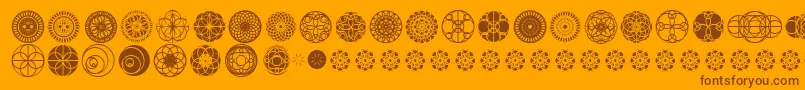 KaleidoscopicVision Font – Brown Fonts on Orange Background