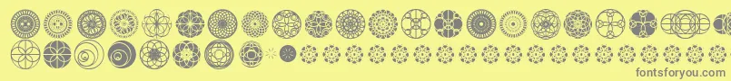 KaleidoscopicVision Font – Gray Fonts on Yellow Background