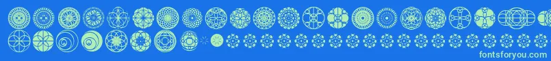 KaleidoscopicVision-Schriftart – Grüne Schriften auf blauem Hintergrund