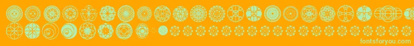 KaleidoscopicVision Font – Green Fonts on Orange Background