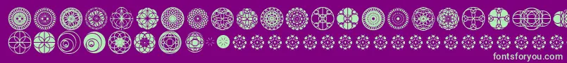 KaleidoscopicVision Font – Green Fonts on Purple Background