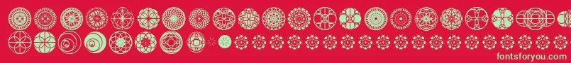 KaleidoscopicVision Font – Green Fonts on Red Background