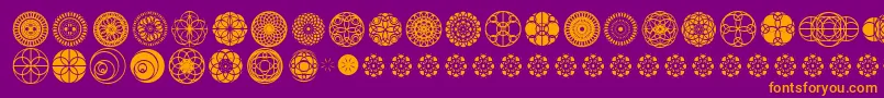 KaleidoscopicVision-Schriftart – Orangefarbene Schriften auf violettem Hintergrund