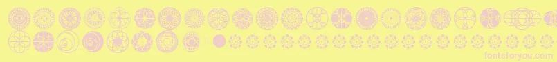 Fonte KaleidoscopicVision – fontes rosa em um fundo amarelo