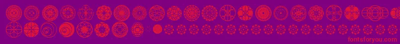 KaleidoscopicVision-fontti – punaiset fontit violetilla taustalla