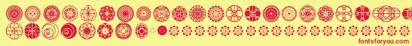 KaleidoscopicVision Font – Red Fonts on Yellow Background