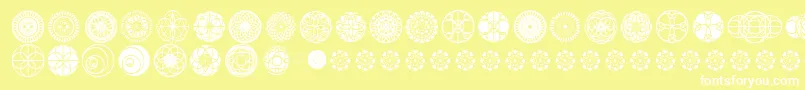 KaleidoscopicVision Font – White Fonts on Yellow Background