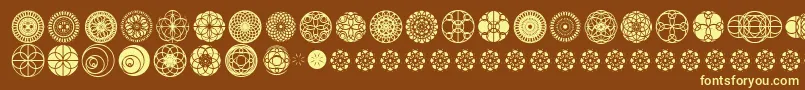 KaleidoscopicVision Font – Yellow Fonts on Brown Background