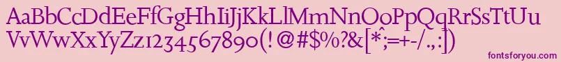 JosieLightRegular Font – Purple Fonts on Pink Background