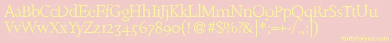 JosieLightRegular Font – Yellow Fonts on Pink Background